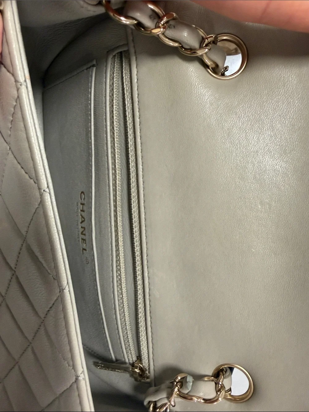 Classic Single Flap Bag Quilted Lambskin Mini Grey - Picture 2 of 10